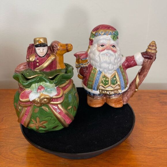 Ceramic creamer and sugar bowl set || Christmas creamer || Christmas sugar bowl - Picture 5 of 14